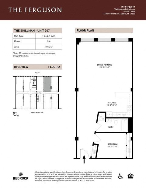 Floor Plans_Unit-207 at The Ferguson Apartments, Detroit, MI